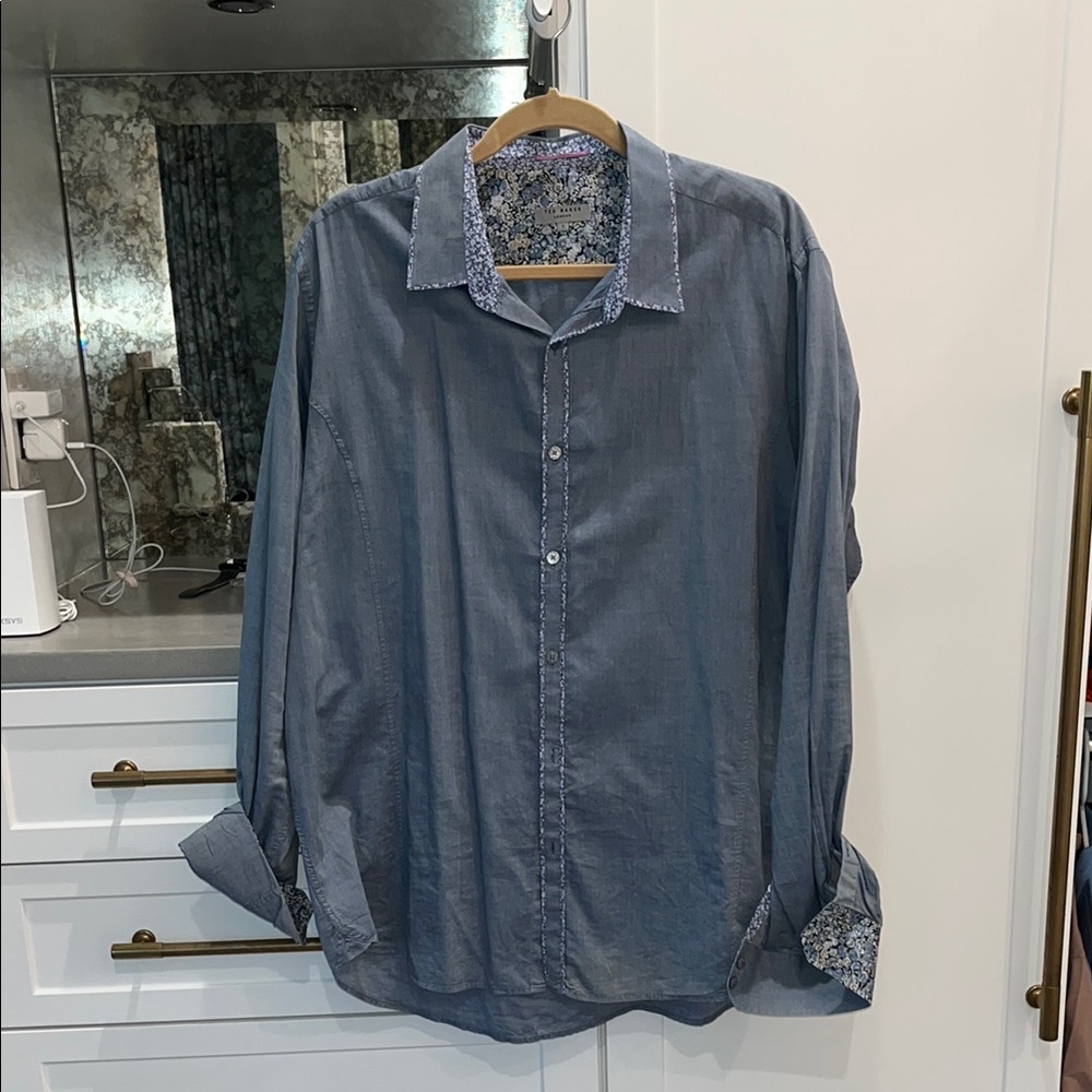 Stylish Blue Button-Up Shirt